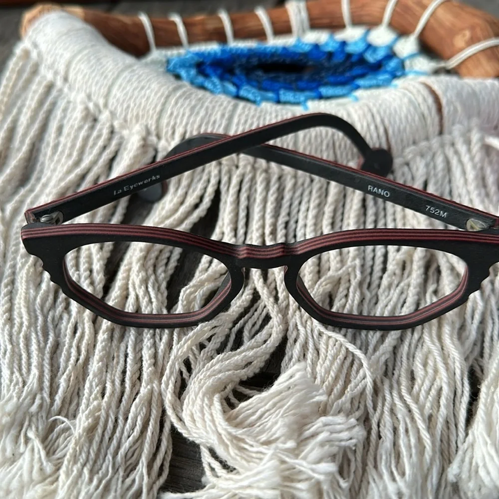 L.a. Eyeworks Rano 752M black red rare frames small petite